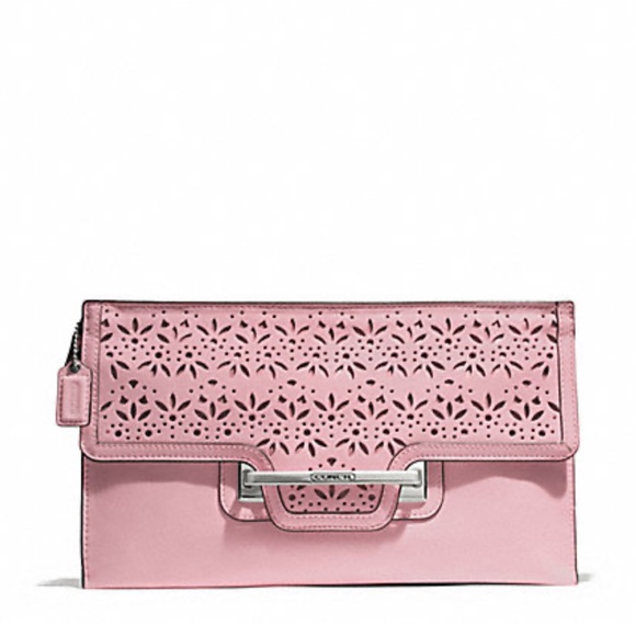 New Coach Taylor Eyelet Leather Zip Clutch - Picture 13 of 16